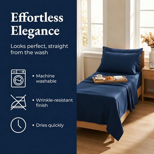 Image of Chaps Twin Size Sheet & Pillowcase Sets- 6 Piece, Deep Pocket, Wrinkle Free