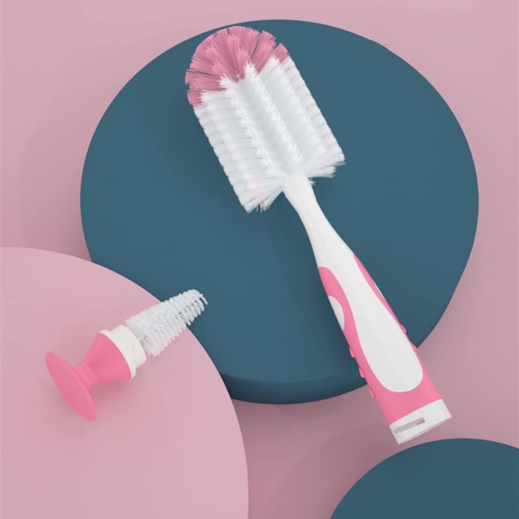 2 in 1 Bottle Brush Food Grade Silicone Pacifier Cup Nipple Teat Cleaning Brushes Suction Handle Design