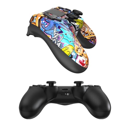 Image of TIANHOO Wireless Controller Compatible with PS4 /Pro /Slim | with Vibration Feedback, Motion Sensing, Touchpad, Light Bar, Share, 3.5mm Headphone Jack (Graffiti, Black)