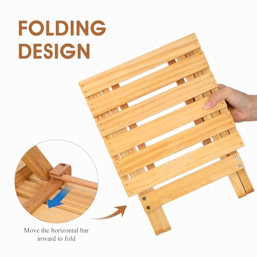 Table en bois carrée jaune pliable au design simple et beau - 5