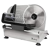Electric Meat Slicer,SL526 110V/150W 7.5' Semi-automatic Belt Cutter Deli Food Machine Home Deli Food Slicer