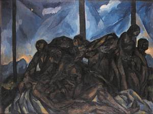 Peinture à l'huile Deposition from The Cross habiller grand mur Vilmos Perlrott-Csaba