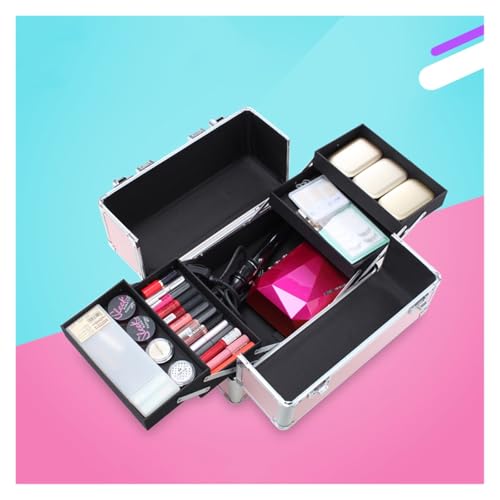 Mallette de maquillage combinée rose pour vos déplacements professionnels