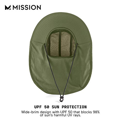 Mission Sun Defender Cooling Neck Guard, Wide Brim Hats For Women And Men - Green #TOP2