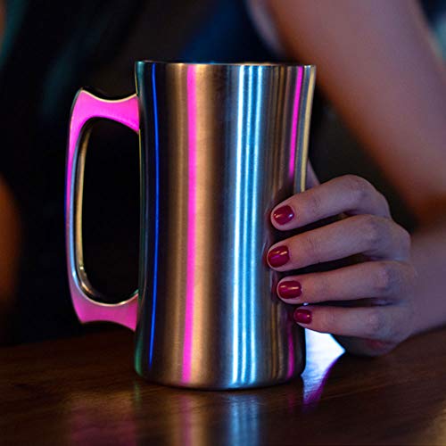 Caneca de cerveja de aço inoxidável com tampa, caneca térmica, caneca de cerveja, copo de café com l