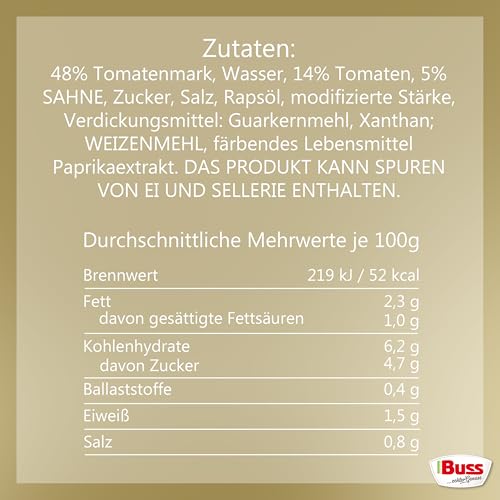 Buss Tomatencreme-Suppe - Besonders cremige Tomatensuppe verfeinert mit Sahne - 12 x 400 g (Packung mit 2) – Bild 3