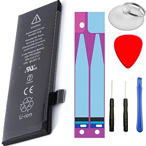 TY Top Europe Kit - iPhone 5S Batería Interna de Li-Ion con 1560 mAh Carga Rápida Compatible con iPhone 5S con Kit de Herramientas Y Pegatinas Incluido