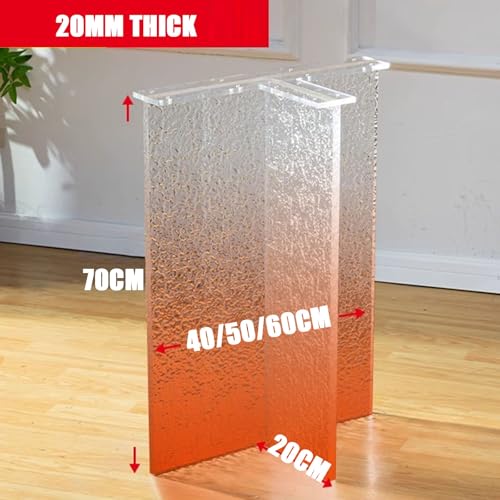Pieds de table acrylique orange 70x70 pour banc table basse chaise