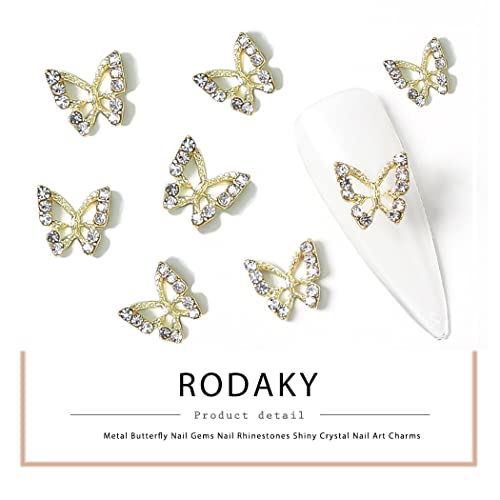 Rodaky Gold 3D Alloy Butterfly Nail Art Charms 12Pcs Butterflies Shape Nail Art Rhinestones Diamond Luxury Nail Butterfly Ornament Gems For Girls Nail Art Diy Crafts Decoration Supplies #TOP2