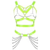 Body Chain Harness for Women Lingerie Full Cage Chest Strap Garter Punk Goth Stretchy Fabric Hallowe