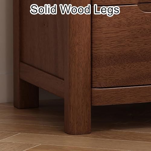 Retro Nightstand - 2 Drawer Bedside Table with Storage, Lightweight End Table for Living Room, Small Cabinet, Modern Black Design (45cm)