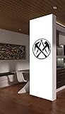blattwerk-design Dachdecker, Innungszeichen, Wandtattoo, Wandaufkleber, Handwerk, Beruf, Innung, 450 mm x 450 mm (M070 Schwarz)