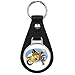 Sexy Girl Biker Keychain Black Premium Leather Key Chain with Key Ring