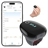 Pulse Oximeter O2 Ring Oxygen Monitor Blood Oxygen Saturation Continuous Recording of SpO2&PR Rechargeable Pulse Ox continuous pulse oximeter with Bundle APP Provides Report