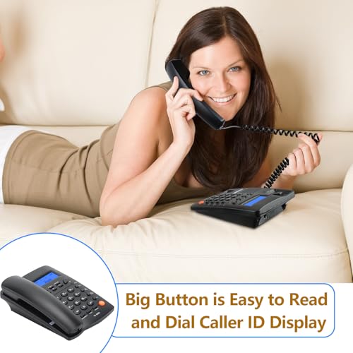 Uvital Desktop Corded Telephone, DTMF/FSK Mode, LCD Display, Calls Memory, Basic Calculator, Special Ring for VIP Numbers, M1,M2 One Touch Memory, in Use LED Indication, Last Number Redial - Image 5