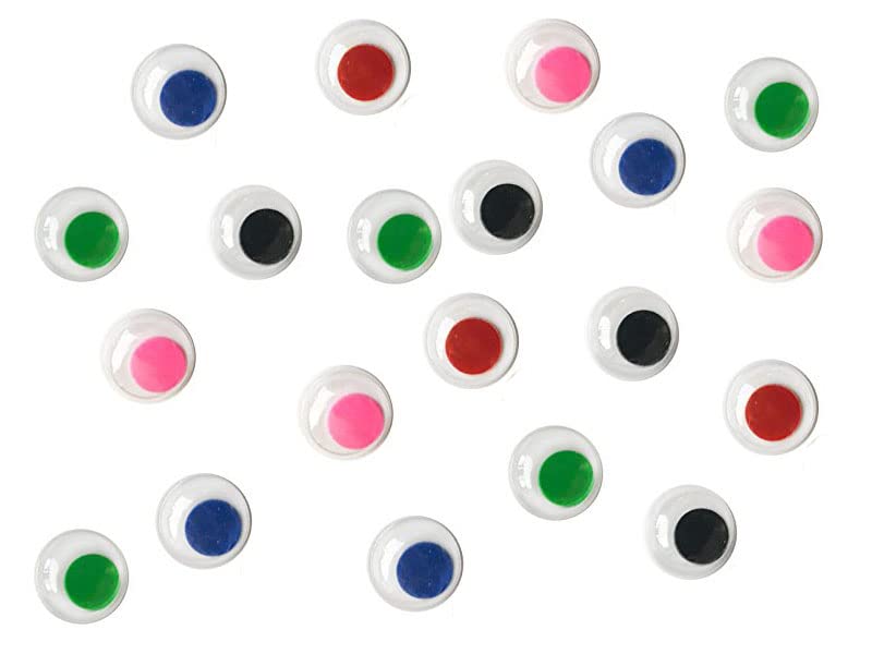 Pack of 500pcs Round Wiggle Googly Eyes Colored,DIY Scrapbooking Crafts Decorations, 8mm