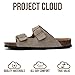 Project Cloud 100% Genuine Leather Flat Sandals For Women 2026 Cork Footbed Womens Sandals with Memory Foam and arch support Vacation Essentials Slides for Women Footwear (Venita, taupsu, 10)