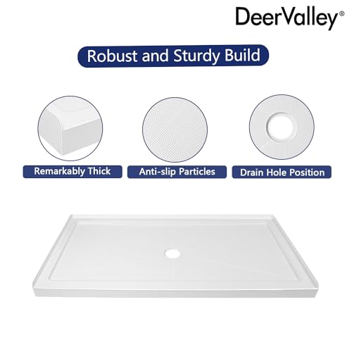 Image of DeerValley 60 inchL X 34 inchW Single Threshold Shower Base in White