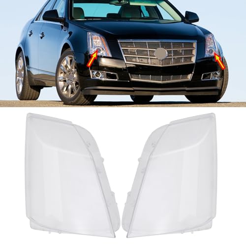 KaiWell Pair of Headlight Covers Fit for Cadillac CTS 2008 2009 2010 2011 2012 2013 Front Headlamp Shell Lens Left and Right Side by KaiWell - Used condition - US$25.96
