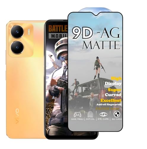 Image of Premium Tempered Glass for Vivo y16 (matte finish glass, Pack of 1) Full Screen Coverage gaming matte Screen Protector Guard (vivo y16)