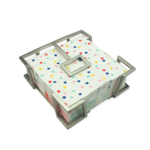 ArtsOnDesk Modern Art Cocktail Napkin Holder st215 Stainless Steel Satin Finish Patent Applying for Cocktail Beverage Crystalware Paper Napkin Holder Dispenser Organizer Christmas Thanksgiving Gift.