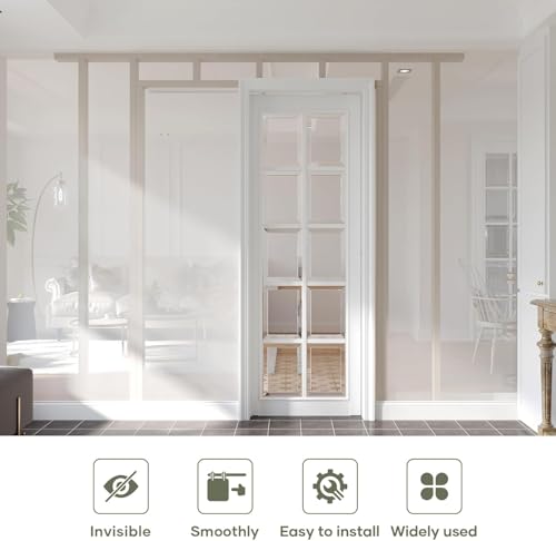 Image of EaseLife 4.6FT /55in Sliding Pocket Door Hardware Kit,Commercial Grade,Aluminum Box Rail Kit,Slide Smoothly Quietly,Easy Install,No Door (51.5in Track for 23 inch~28 inch Wide Single Door)