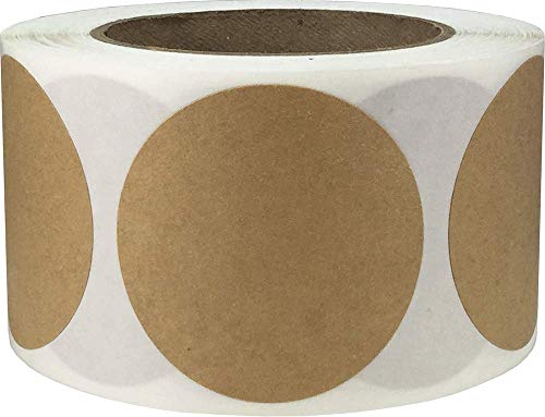 Brown Natural Kraft Color Coding Labels – 2.5 Inch Round