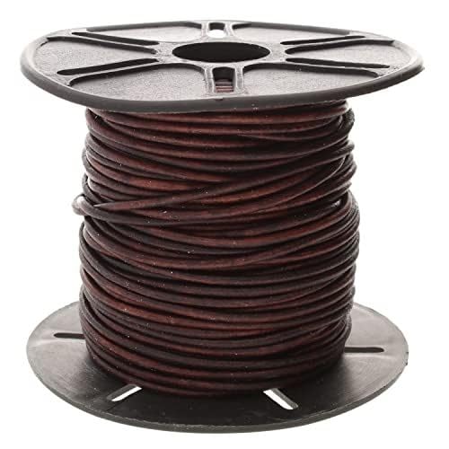 Cordon en cuir indien marron 1,5 mm de 22m pour bijoux et tressage