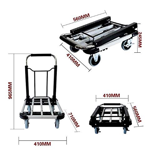 Carretilla plegable portátil con cuatro ruedas miniatura 2