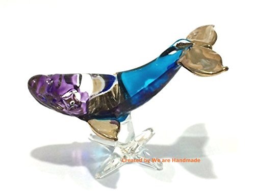 We Are Handmade Figurine Art Glass BlownBlue Whale Sea Animal