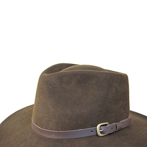 Image of B&S Premium Lewis - Wide Brim Fedora Hat - 100% Wool Felt - Water Resistant - Leather Band
