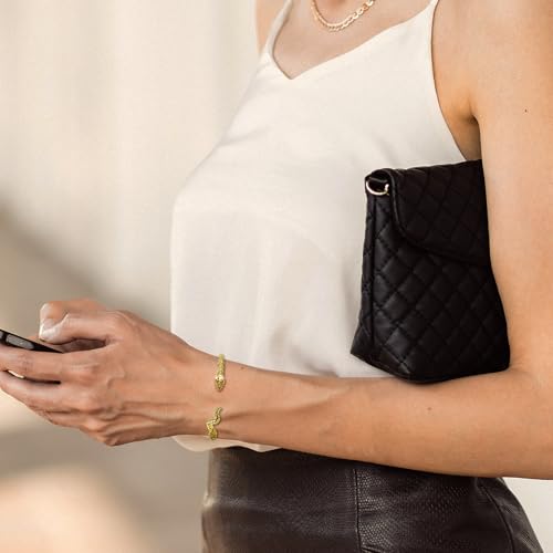 14K Gold Bracelets for Women Snake Cuff Bracelet for Women Open Bangles Bracelets for Women Friendship Gift 5