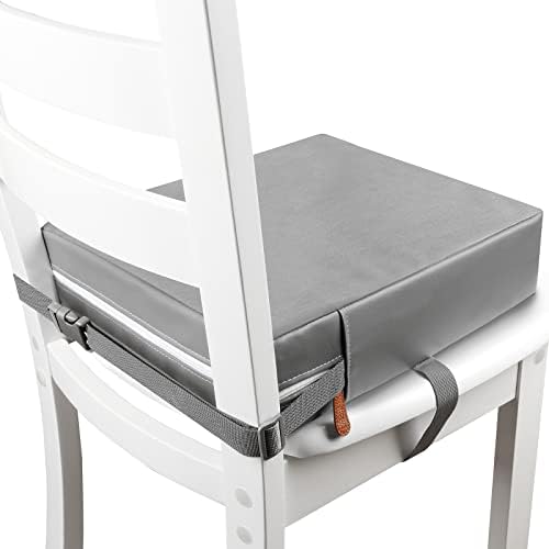 Booster Seat Dining Chair, Stronger Support Non-Slip Bottom Double Safe Straps Chair Booster Seat Toddler, Portable Travel Increasing Cushion (Black)