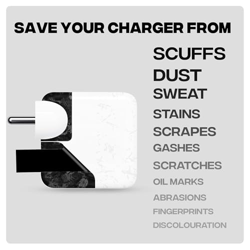 Image of Capes India Protective Adapter Skin Cover Compatible with MacBook Adapter 30W| Not a Case | Vinyl Skin Sticker (Forged Carbon)