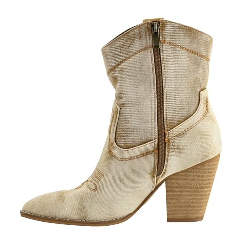 Corkys Footwear Friends In Low Places 3.5-Inch Heel Booties Memory Foam Insoles, Full Inside Zip, Western-Inspired Design, Chic Day-to-Night Wear