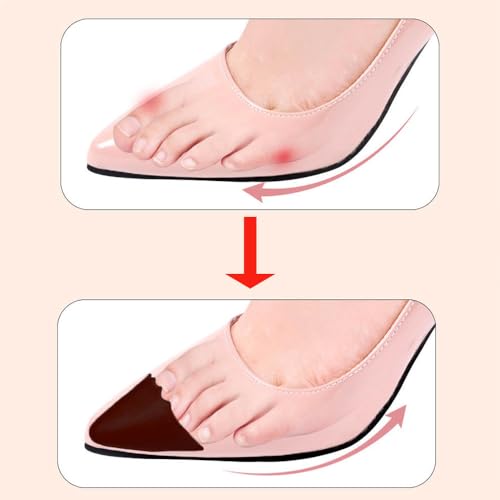 3 pares de rellenos de dedos para zapatos negros redondos miniatura 4