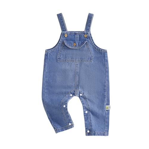 Image of Ledy Champswiin Infant Boy Girl Overalls Gender Neutral Baby Solid Color Clothes Suspender Pants