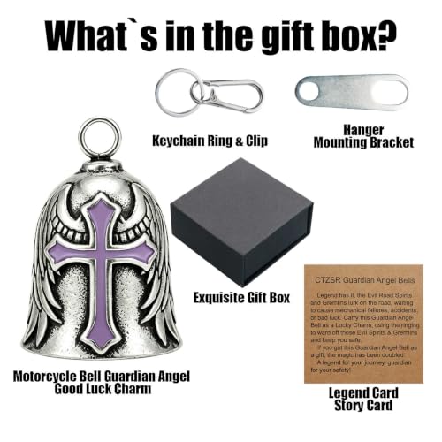 Image of Motorcycle Bell Guardian Angel Gremlin Lucky Charm Gift For Riders