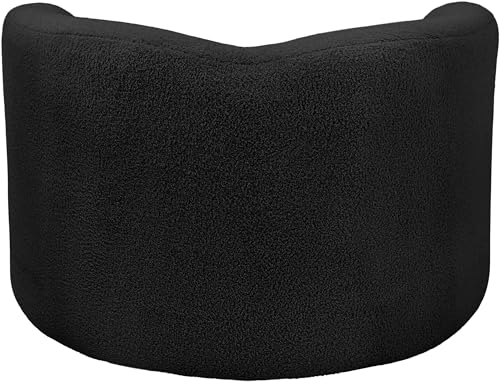Sillón Curvo De Tela Peluche Negro miniatura 4