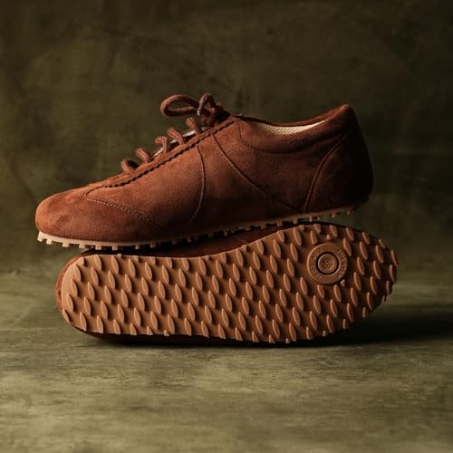 Image of Theater Women Combats Suede Sneakers | Soft Lace-Up Walking Shoes with Cushioned Grip Sole | Lightweight, Stylish & Comfortable Suede Footwear
