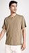 Vince Mens SLUB Split Neck S/S, Olive Moss, X-Large