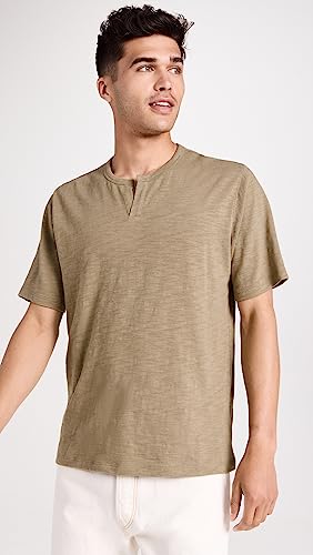 Vince Men's Slub Split Neck Tee Shirt