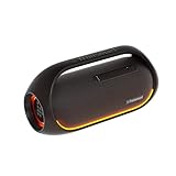 altavoz bluetooth waterproof cuboq tire [Luces LED impulsadas por el ritmo de la música] Los deslumbrantes halos brillan con el ritmo de la música para crear una fiesta auditiva de alto nivel. Llena tu casa o tu terraza/ jardín  con un impresionante ambiente de fiesta. Además, puedes pulsar el botón de encendido para cambiar los modos de iluminación LED: Modo breathing, modo beats y modo apagado .