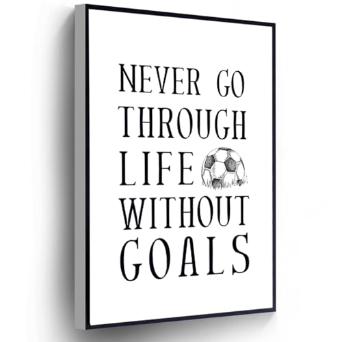 Goals Canvas Wall Art Soccer Ball Quote Poster 8x12
