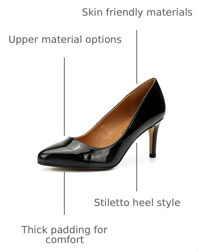 Image of Unisex Men's Women's Classic Mid Kitten Heel Pumps | Dress Shoes
