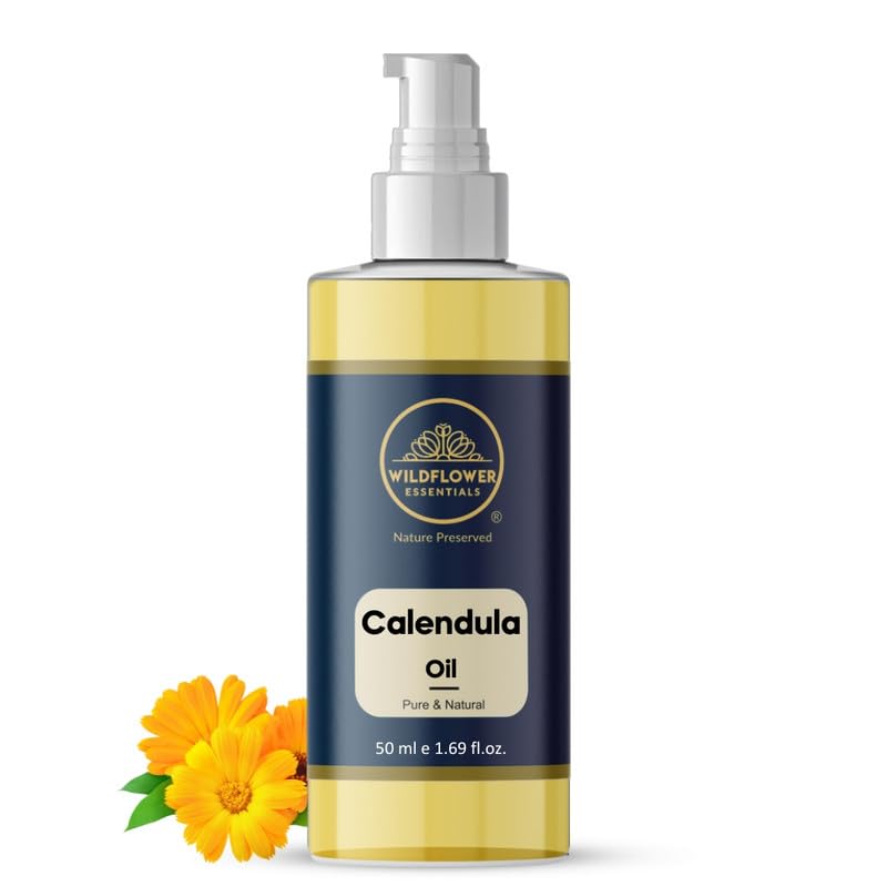 Image of Calendula Oil for Face Skin Hair & Body Hydration Pure & Natural (50ml)