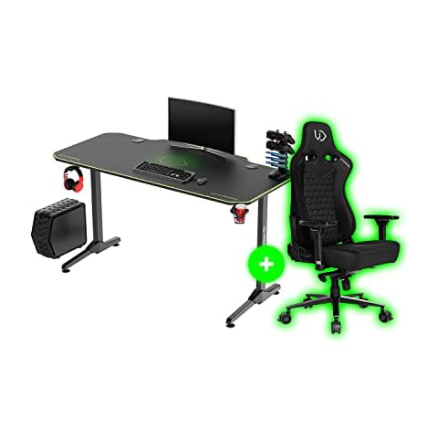 Ultradesk Frag 140x66 cm + Throne Silla Gamer Cover