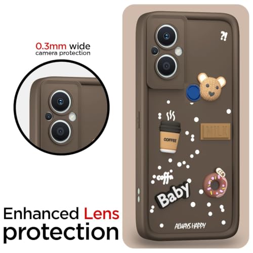 Image of Bintage Cute Fun Ball | Taddy Cartoon 3D Smiley Coffee Cup | Milk Donut | Full Protection Rubber Back Cover Compatible for Itel A661L / Itel A49 - Brown