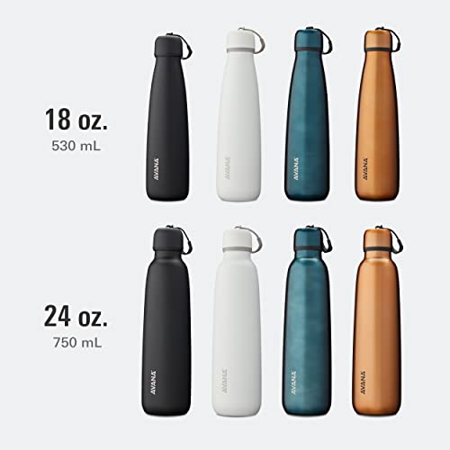 Avana Ashbury Stainless Steel Double-Wall Insulated Water Bottle, 18-Ounce, Sage
