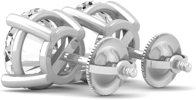 1/2 Carat - 5 Carat Lab Grown Diamond screw back Earrings| 14K White Gold Four prong Lab-Grown Diamond Solitaire Stud Earrings| D-E color and VS1 clarity |